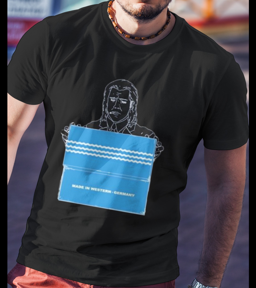 Made In Western Germany Pulp Fiction Blue Box Holder T-Shirt