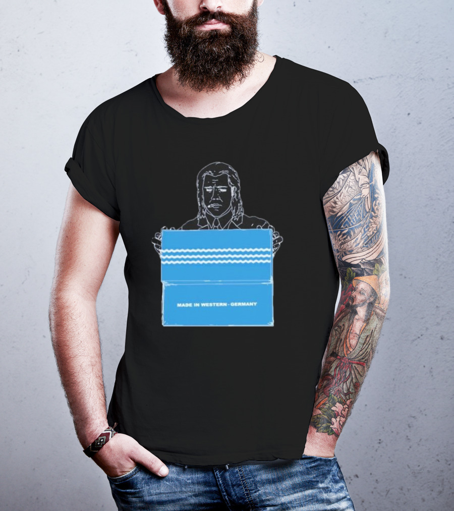 Made In Western Germany Pulp Fiction Blue Box Holder T-Shirt
