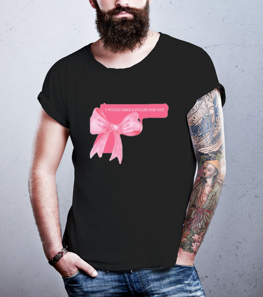 Madison Beer Type Merch Pink Gun Bow I Would Take A Bullet For You T-Shirt