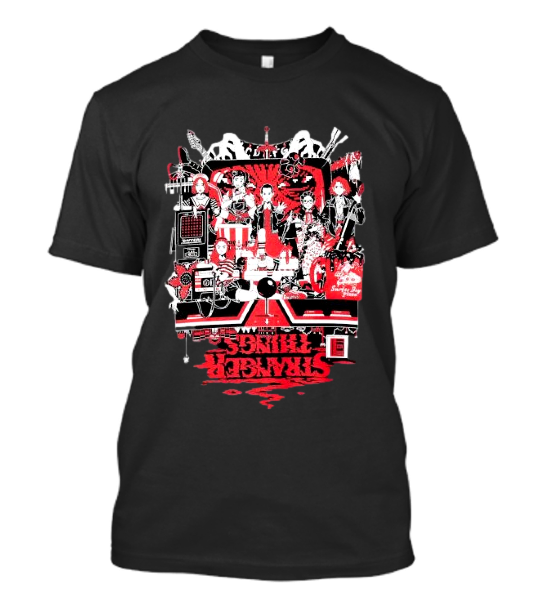 Stranger Things Stranger Things Yusuke Nakamura Characters Collage T-Shirt