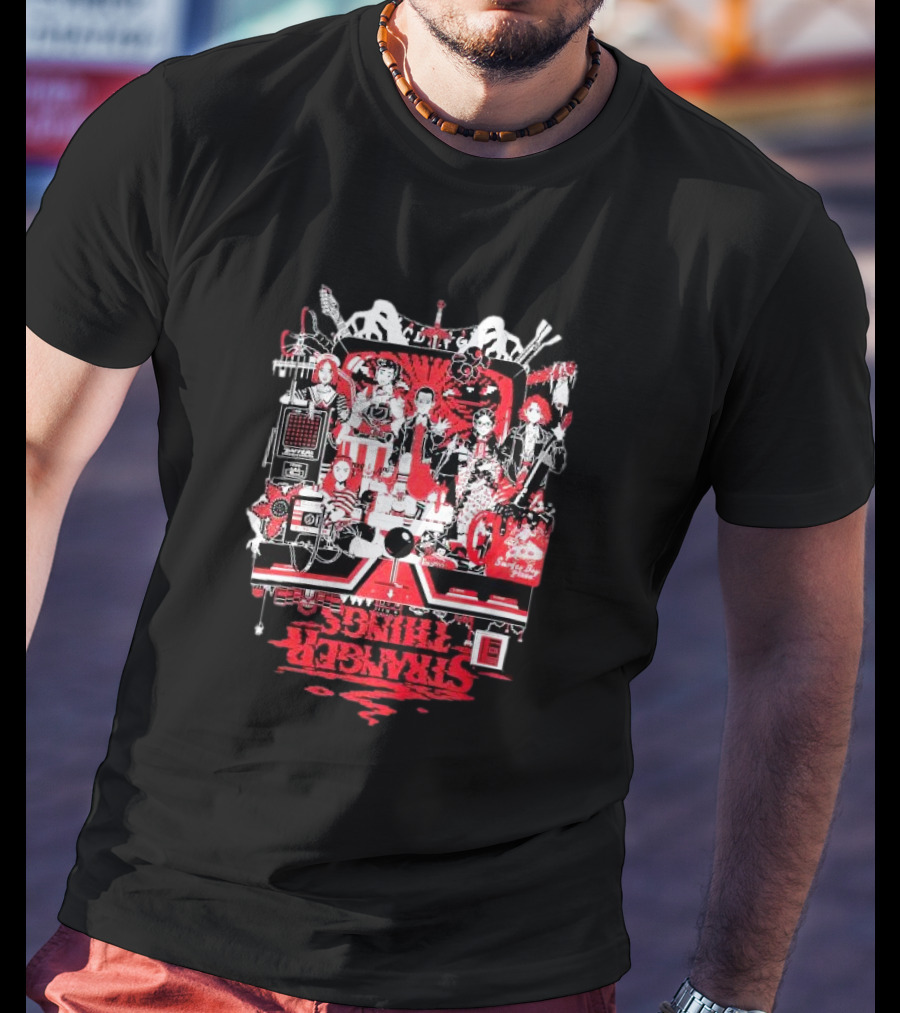 Stranger Things Stranger Things Yusuke Nakamura Characters Collage T-Shirt