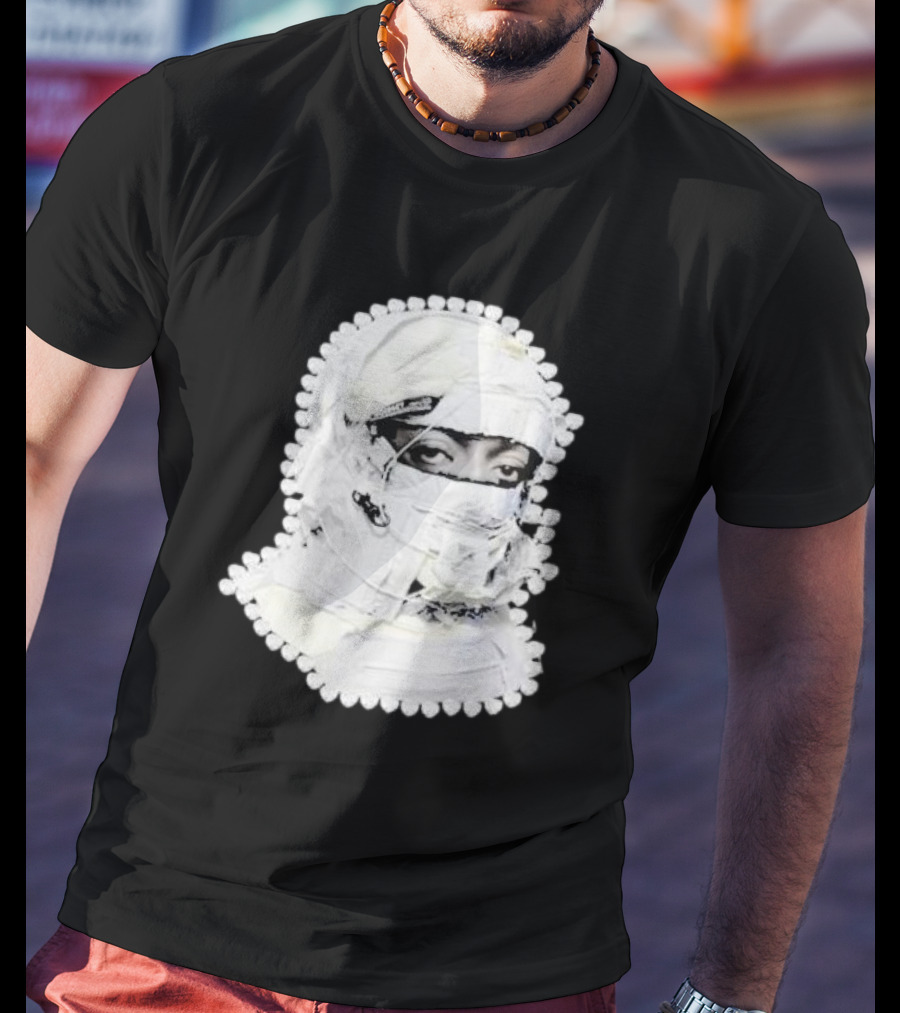 Noissey High Quality Functional Print Pull Over White Masked Figure T-Shirt