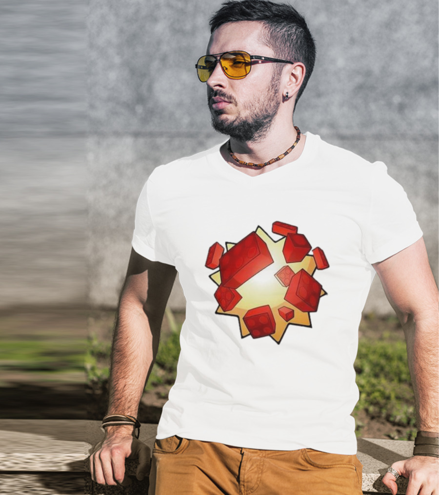 Unusual Worldwide Bloxxer Exploding Red Brick T-Shirt