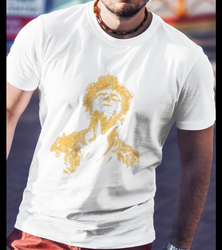 Anthony Green California Fire Relief Fund Charity Portrait Yellow Sketch T-Shirt