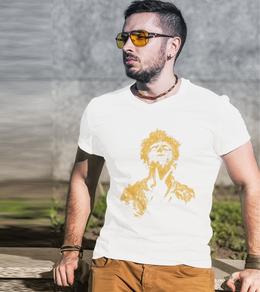 Anthony Green California Fire Relief Fund Charity Portrait Yellow Sketch T-Shirt