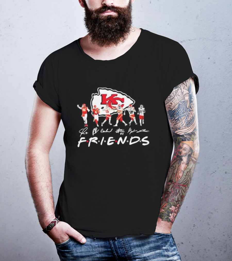 Chris Jones Patrick Mahomes Travis Kelce Friends Kansas City Chiefs Football KC Signatures T-Shirt
