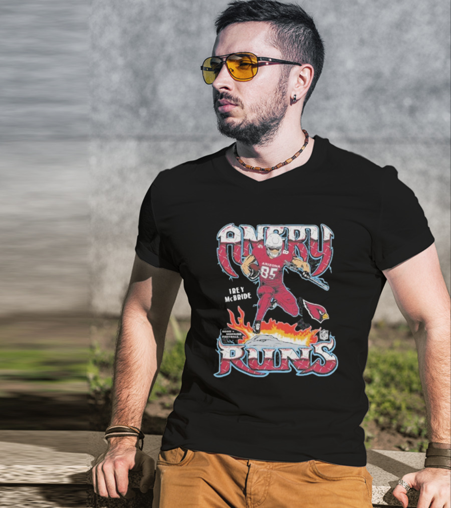 Arizona Cardinals Angry Runs Trey McBride NFL T-Shirt