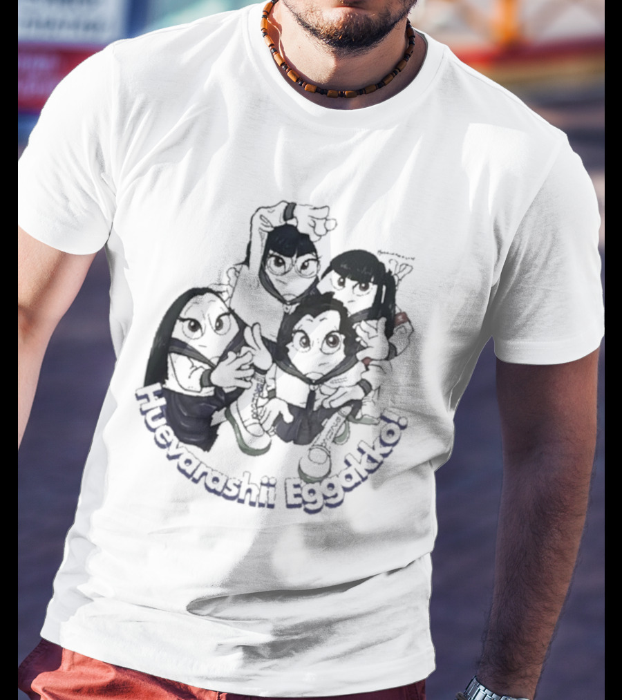 Huevarashii Eggakko Funny Cartoon Characters T-Shirt