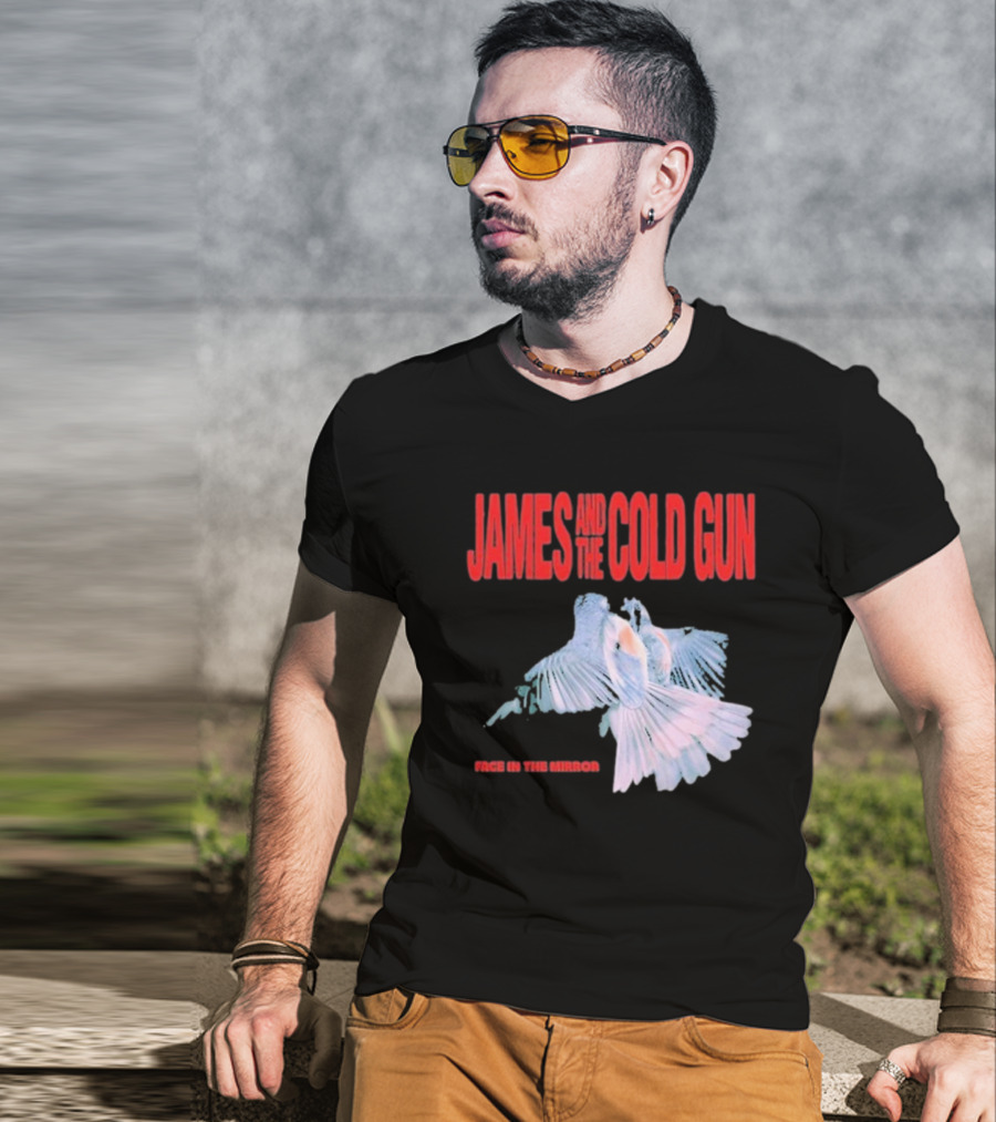 James And The Cold Gun Face In The Mirror Birds Image T-Shirt