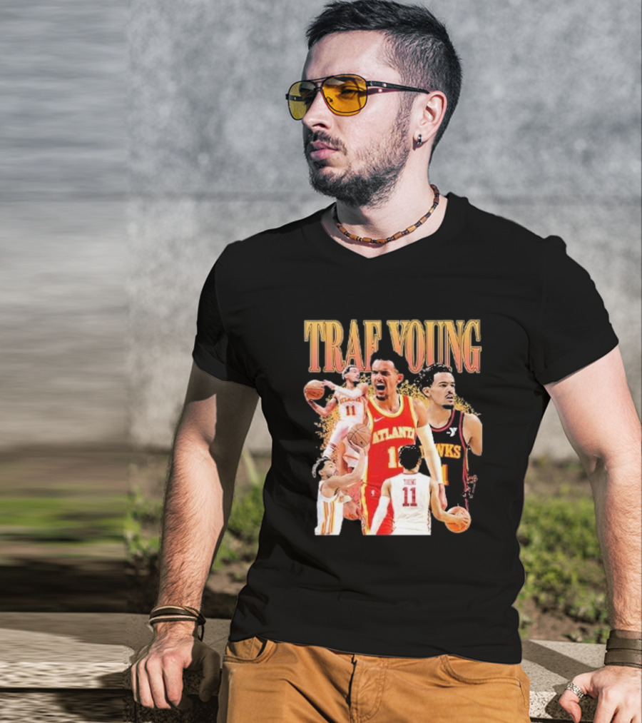 Trae Young Atlanta Hawks Basketball Collage T-Shirt