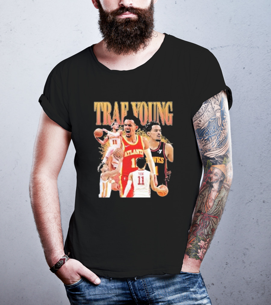 Trae Young Atlanta Hawks Basketball Collage T-Shirt