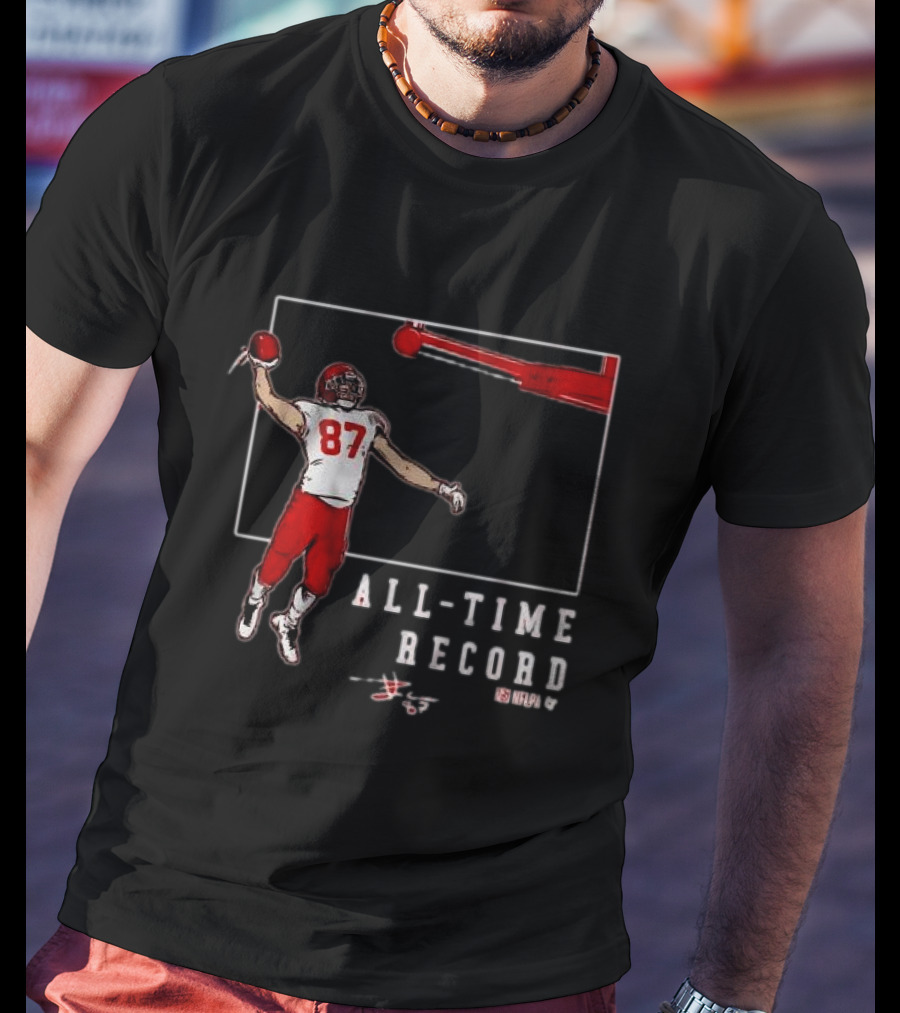 Travis Kelce 87 All-Time Record Touchdown NFL Football T-Shirt