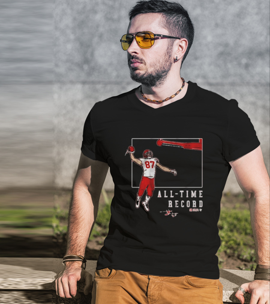 Travis Kelce 87 All-Time Record Touchdown NFL Football T-Shirt