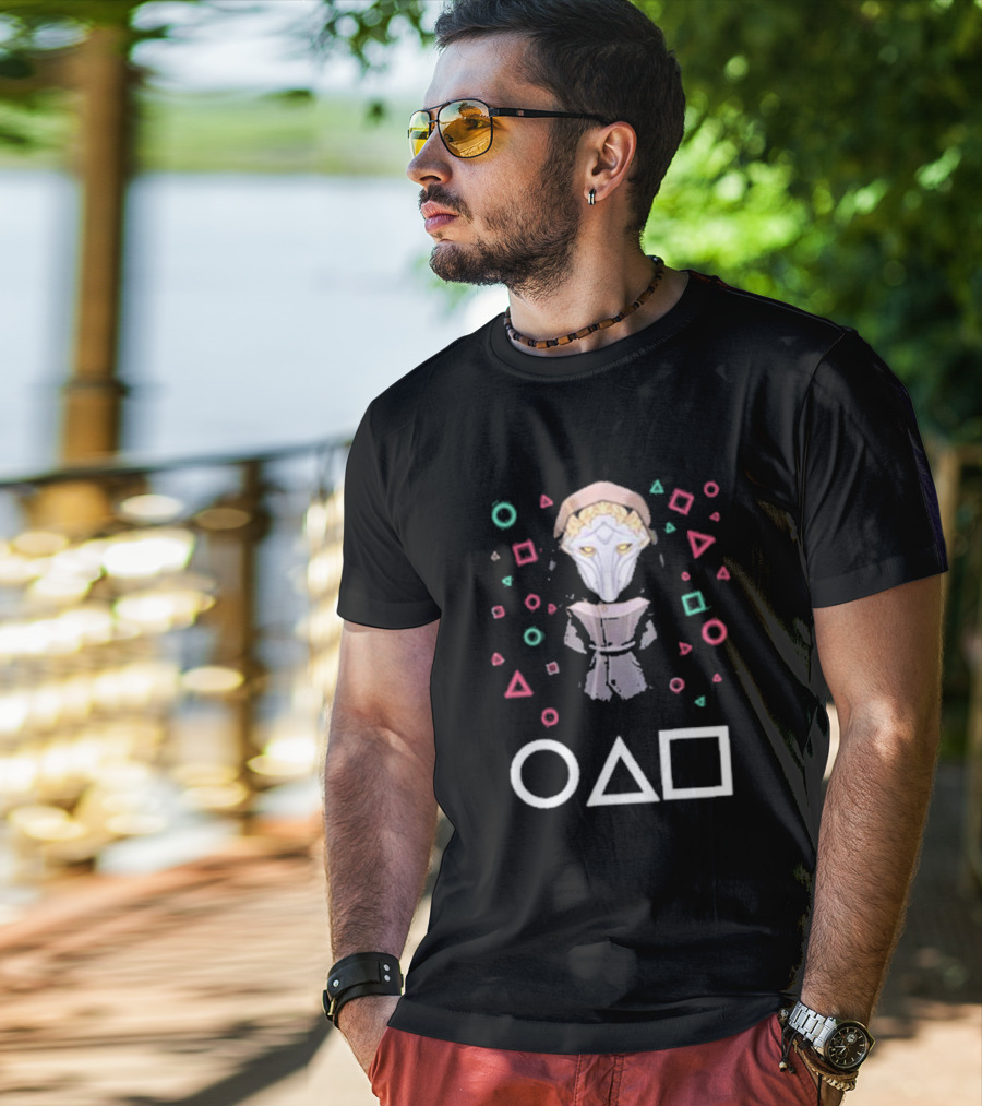 Viktor Arcane Squid Game Front Man Mask Symbols T-Shirt