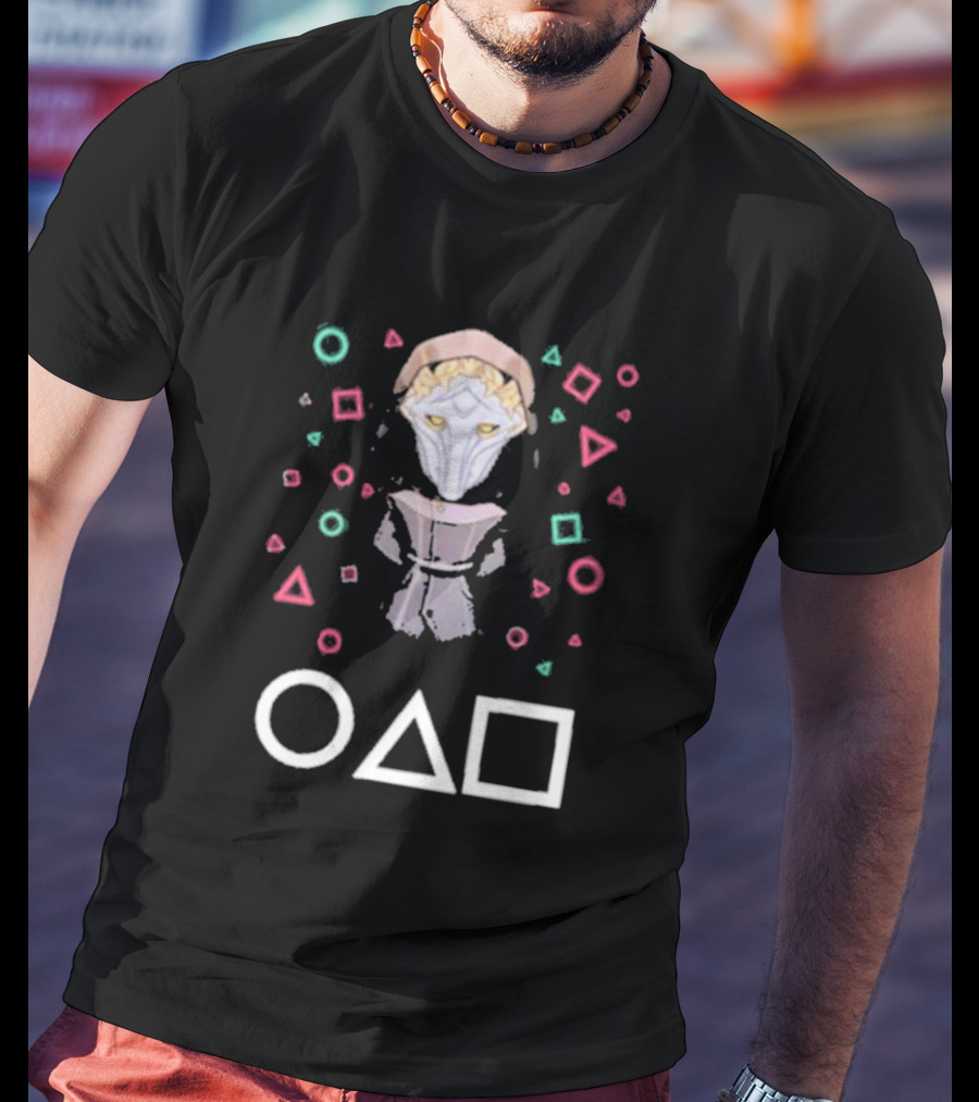 Viktor Arcane Squid Game Front Man Mask Symbols T-Shirt