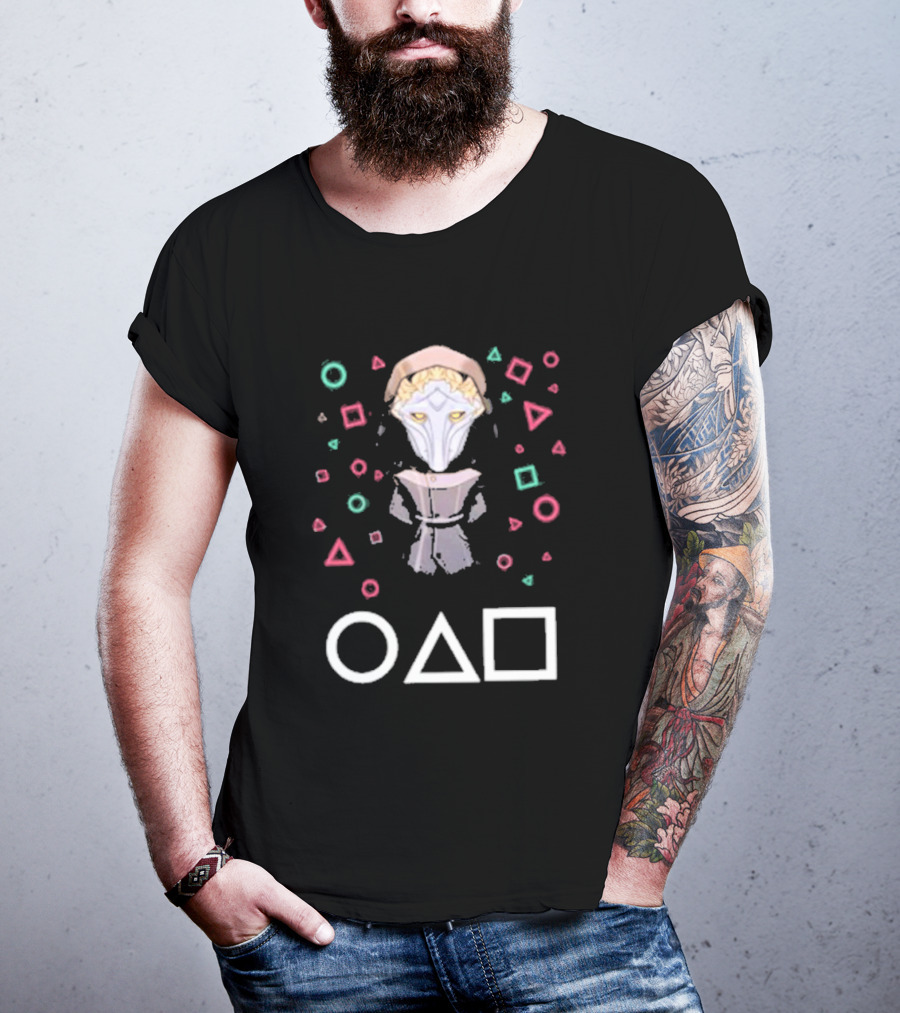Viktor Arcane Squid Game Front Man Mask Symbols T-Shirt