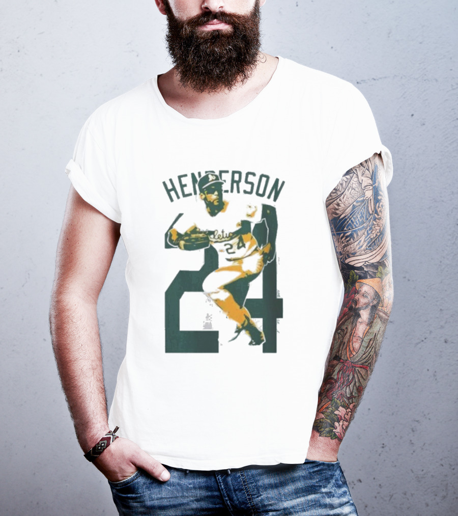 Athletics Forever Rickey Henderson 24 Thank You For Memories T-Shirt