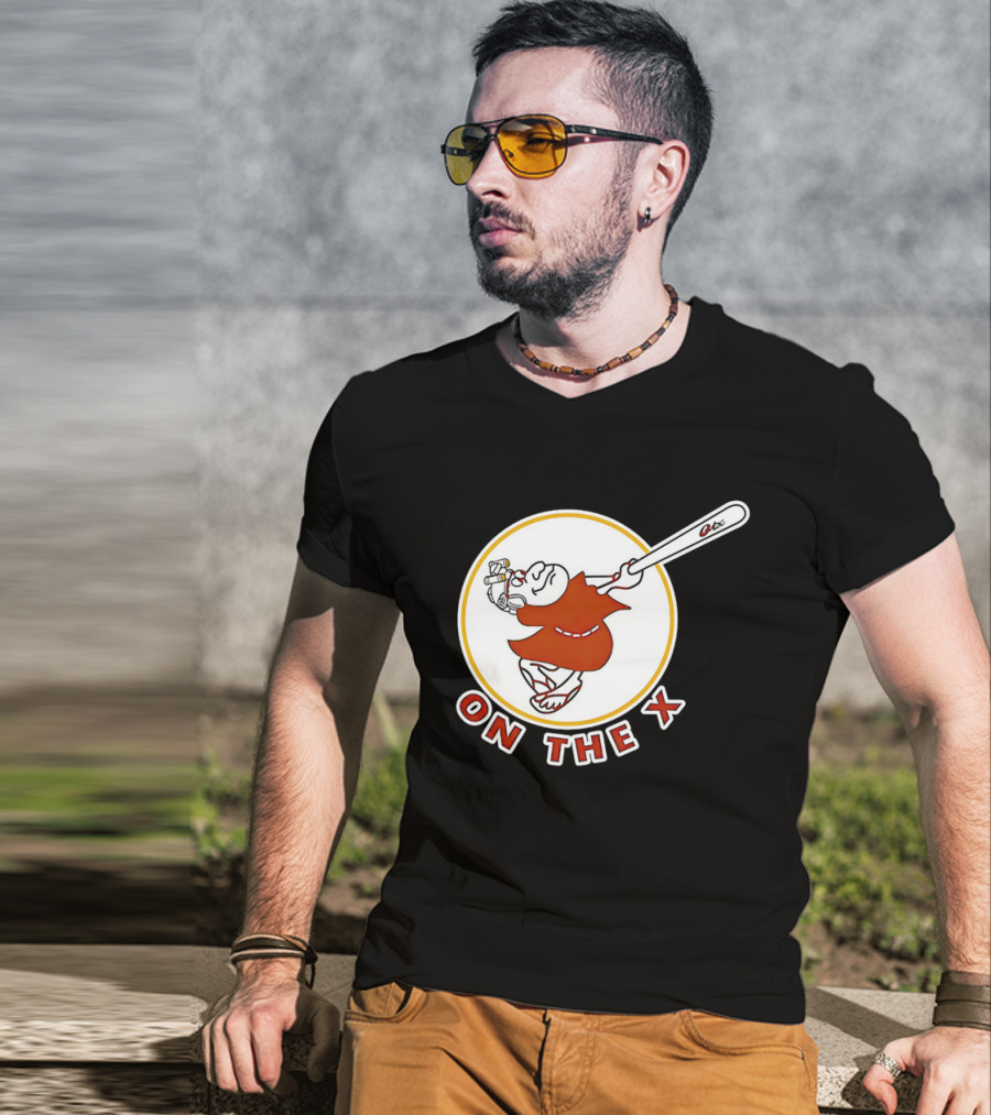 San Diego Padres Swinging Friar Mascot On The X T-Shirt