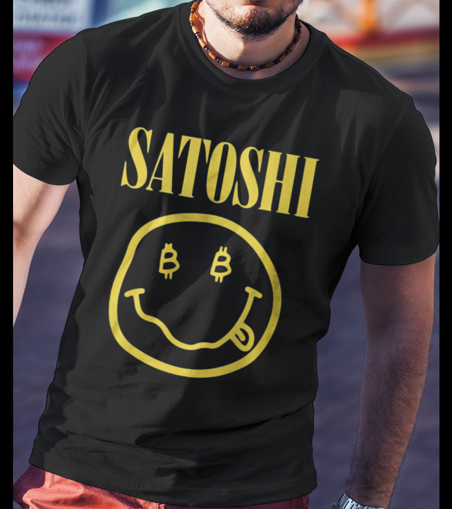 Satoshi Bitcoin Smile Logo Icon T-Shirt