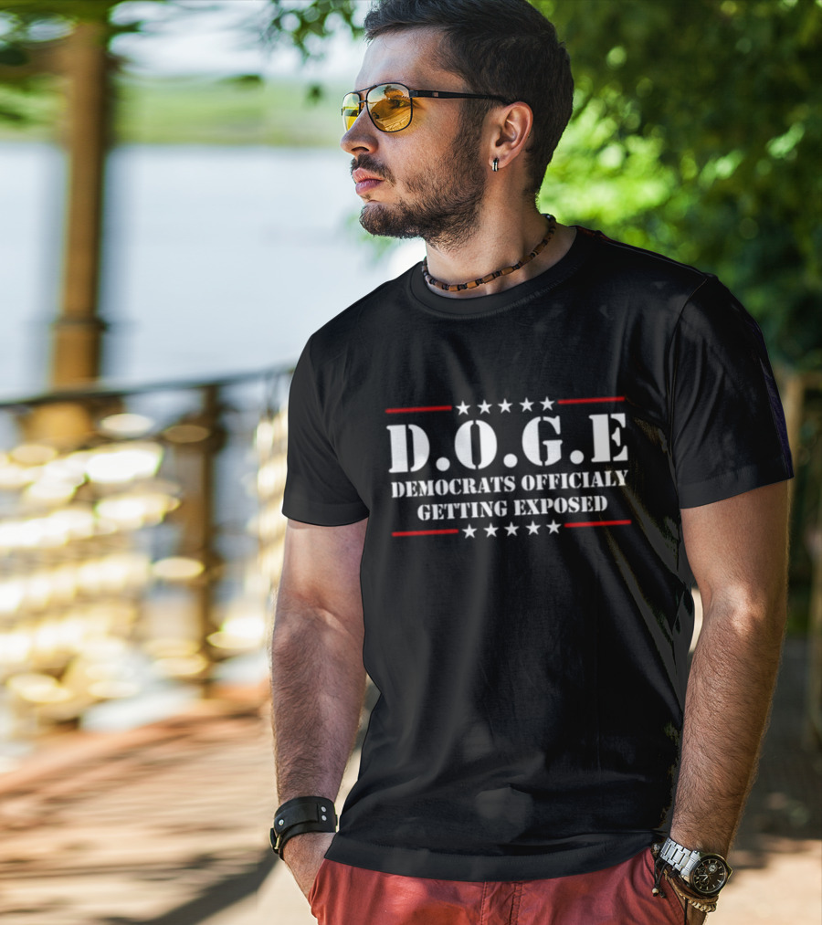 D.O.G.E Democrats Officially Getting Exposed Stars And Stripes T-Shirt