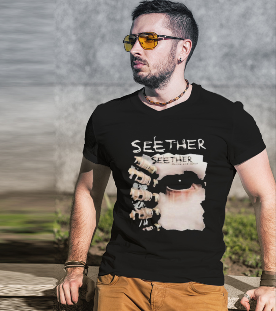 Seether Karma And Effect Eye Skeleton Couple Image T-Shirt