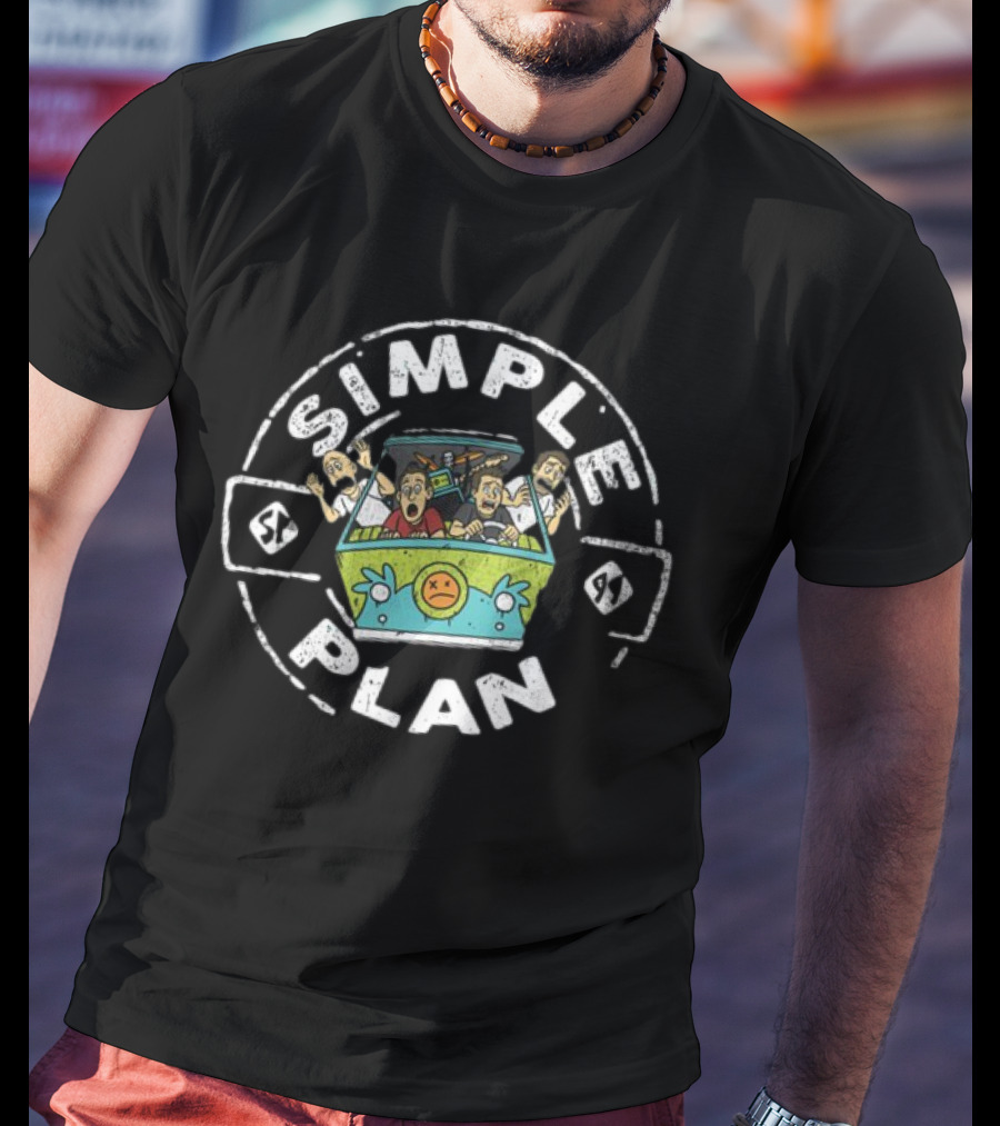 Simple Plan Cartoon Car Chaos Adventure T-Shirt