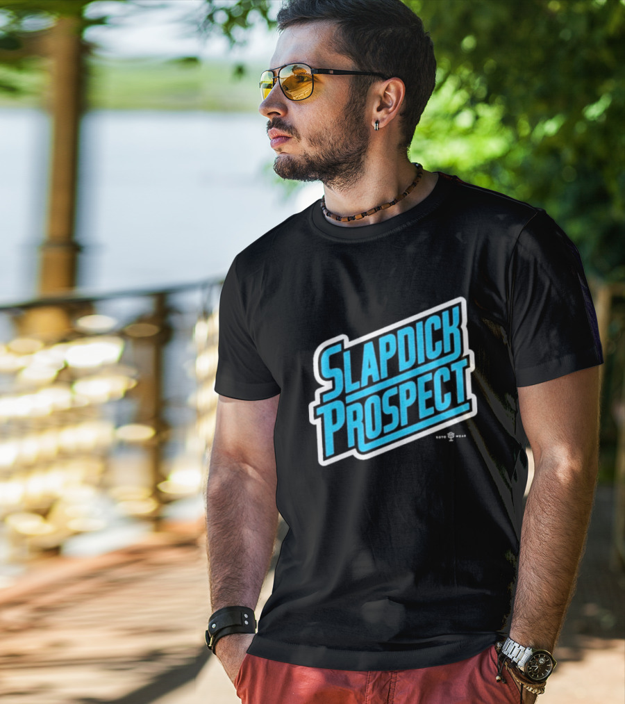 Slapdick Prospect Blue Bold Text T-Shirt