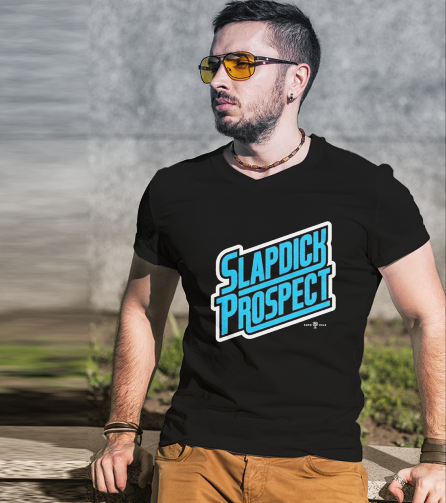 Slapdick Prospect Blue Bold Text T-Shirt