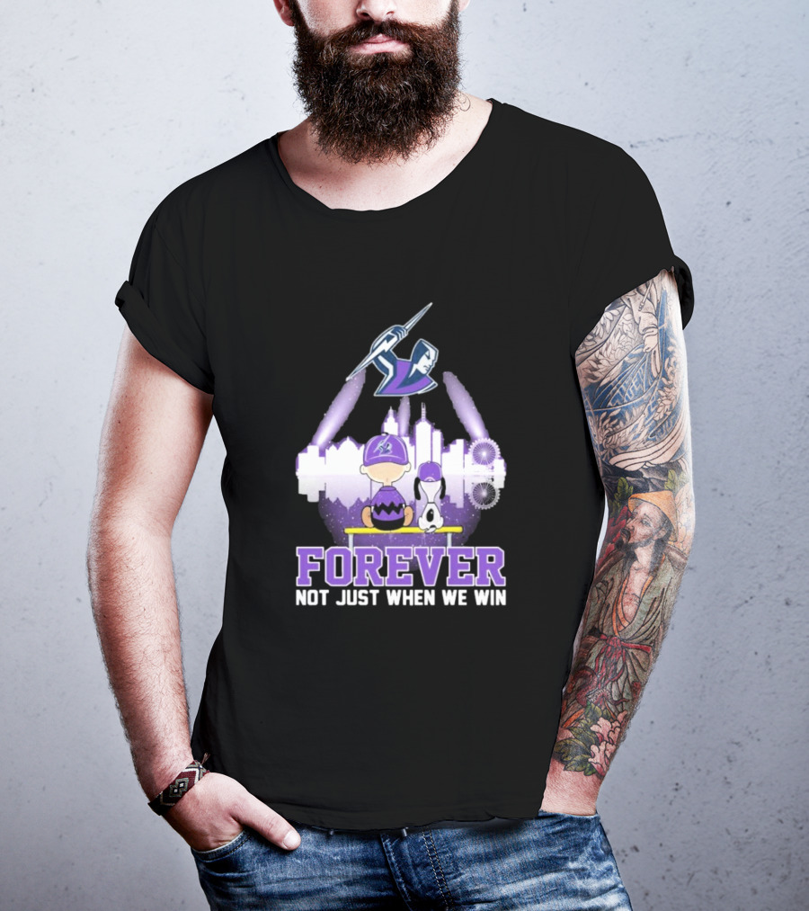 Snoopy Charlie Brown Melbourne Storm Forever Not Just When We Win Peanuts Skyline T-Shirt