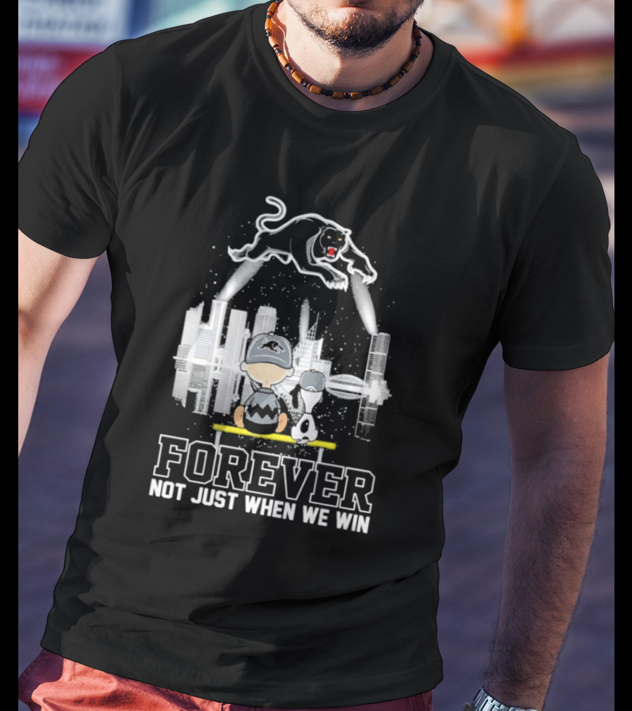 Snoopy Charlie Brown Peanuts Penrith Panthers Forever Skyline Not Just When We Win T-Shirt