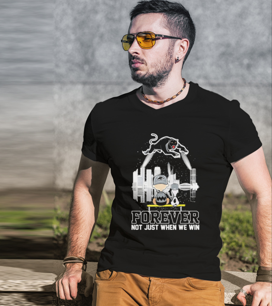Snoopy Charlie Brown Peanuts Penrith Panthers Forever Skyline Not Just When We Win T-Shirt