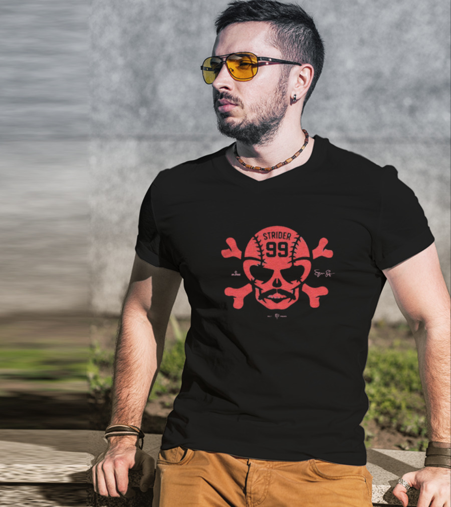 Spencer Strider 99 Skull Crossbones Atlanta Braves T-Shirt