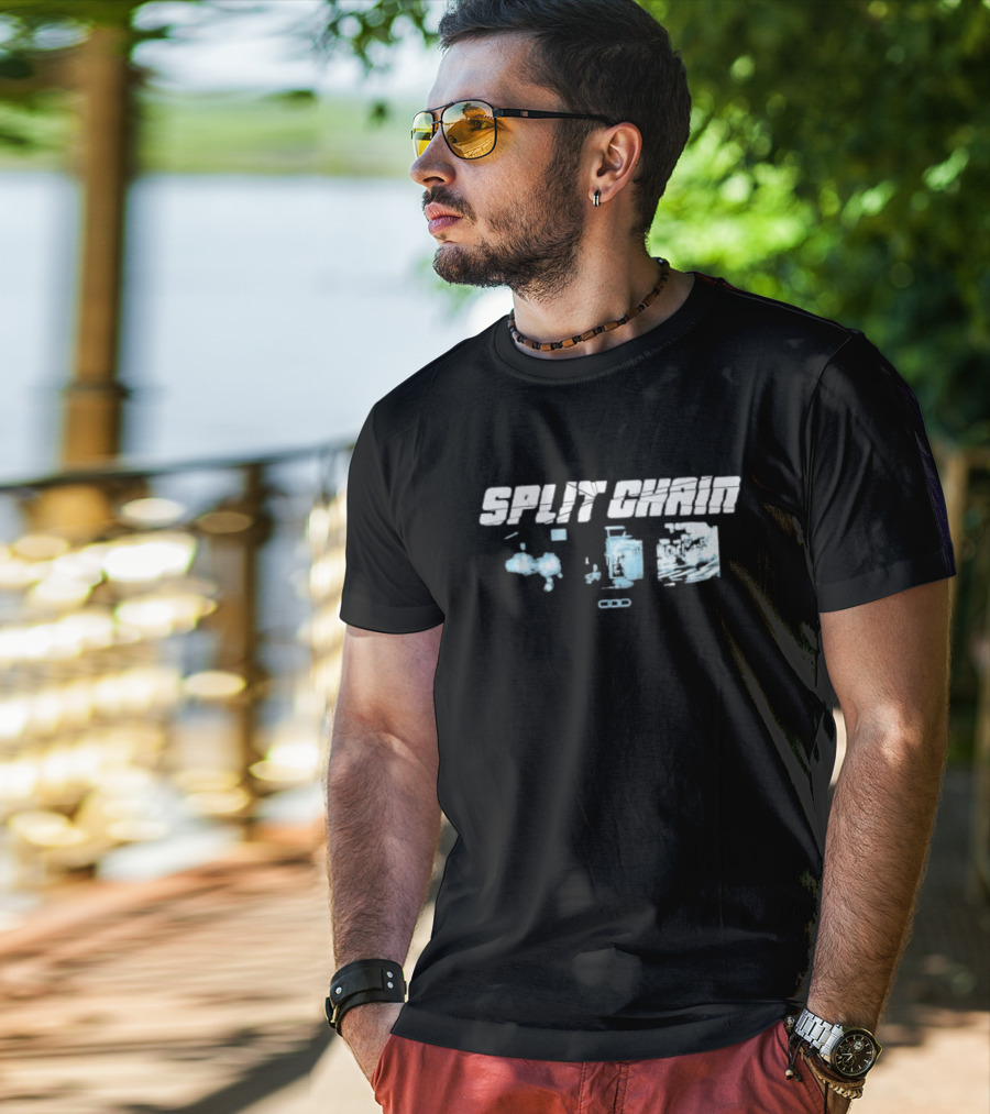 Split Chain Motionblur Exploring Futuristic Machinery And Abstract Dynamics T-Shirt