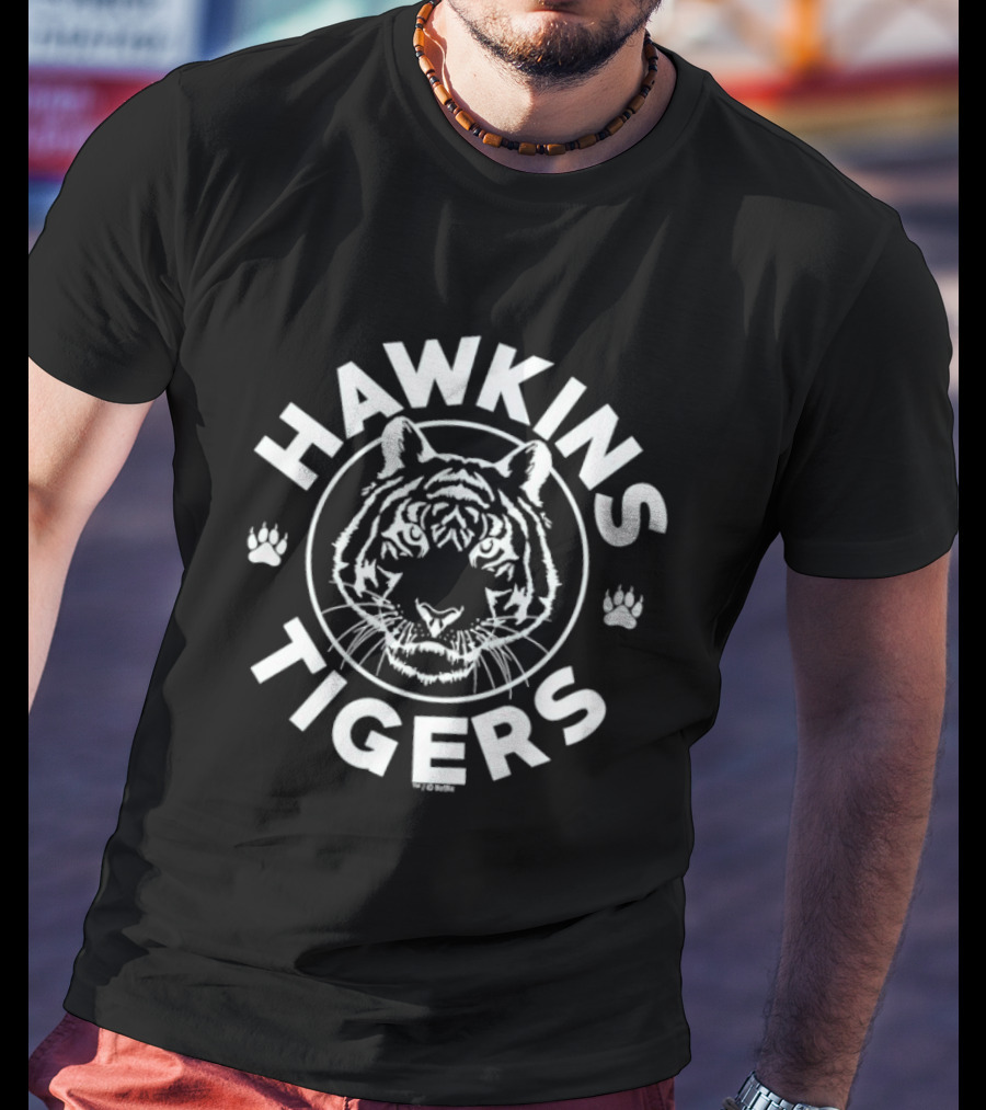 Hawkins Tigers Stranger Things Tiger Head Emblem T-Shirt