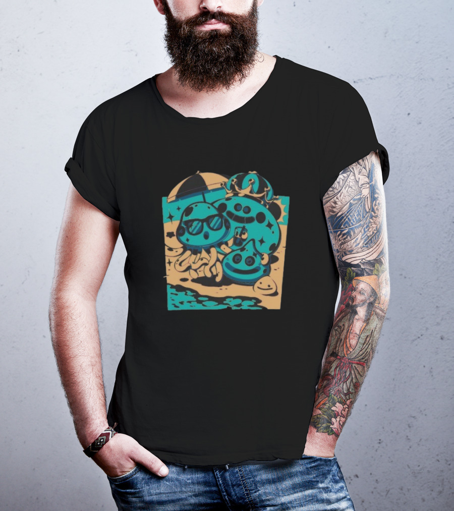 Summer Quest Beach Mushrooms Party Fun T-Shirt