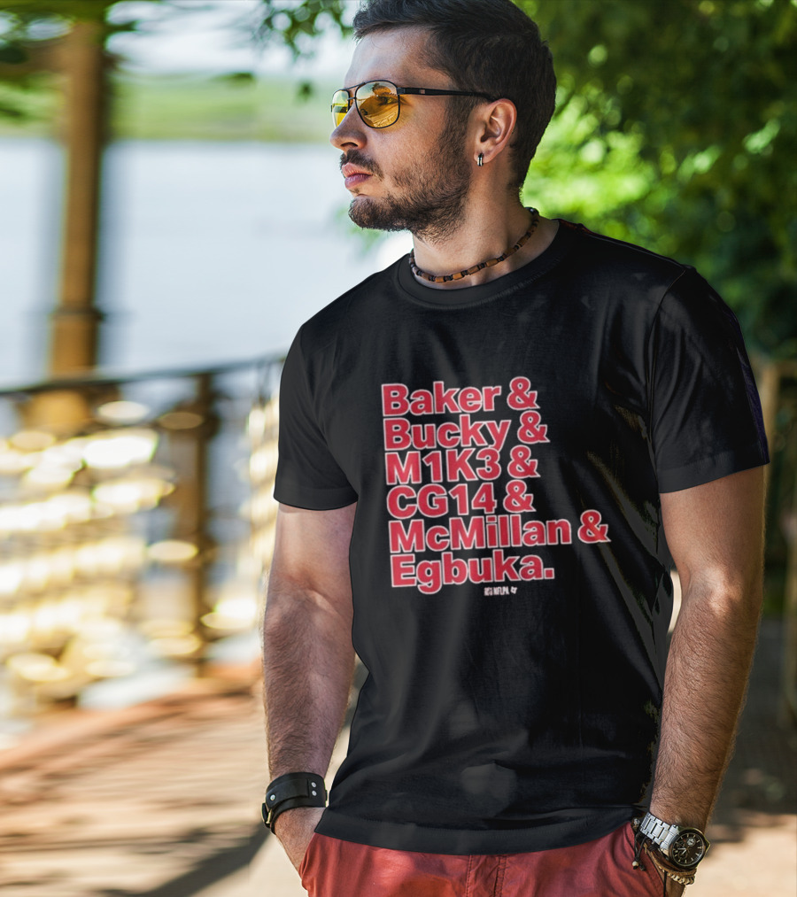 Baker & Bucky & M1K3 & CG14 & McMillan & Egbuka Names Tampa Bay Buccaneers T-Shirt