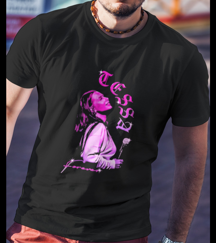 Tessa Forever Økologisk Pink Silhouette With Rose And Stars T-Shirt