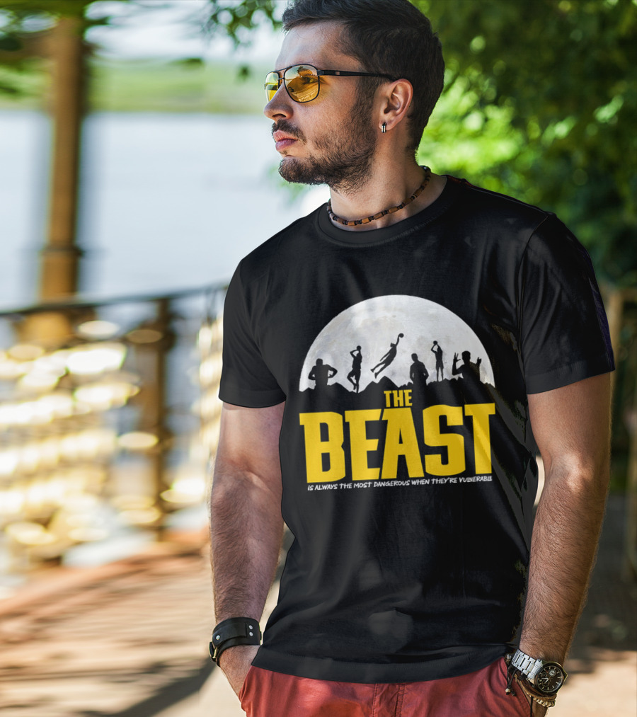 The Beast Is Always The Most Dangerous When They're Vulnerable Silhouettes Moon Scene T-Shirt