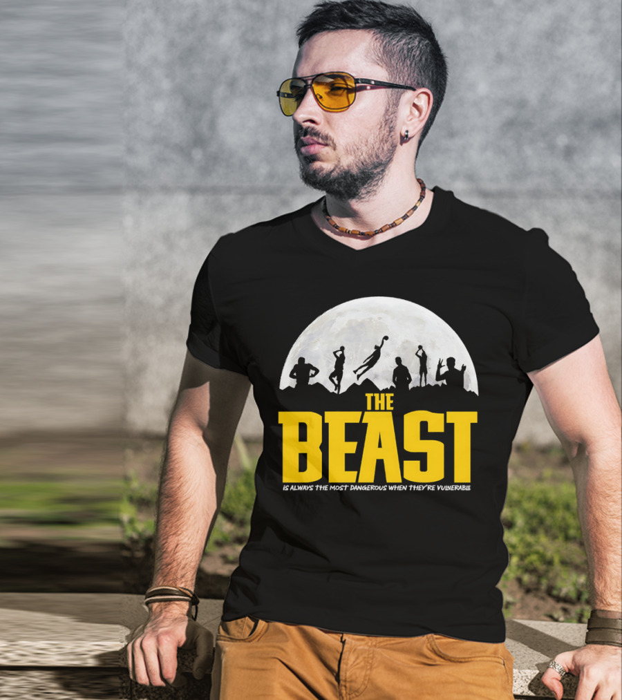 The Beast Is Always The Most Dangerous When They're Vulnerable Silhouettes Moon Scene T-Shirt