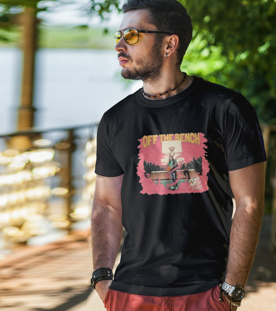 Off The Bench AMD Melo Chubby & Wallets Album Basketball Court Scene T-Shirt