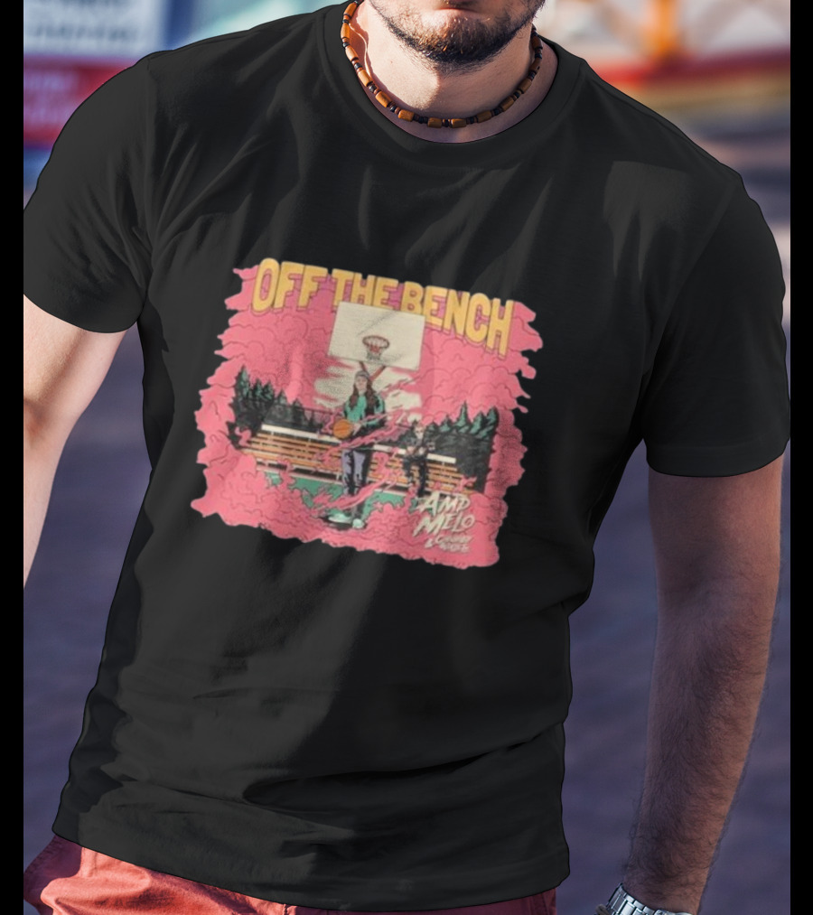 Off The Bench AMD Melo Chubby & Wallets Album Basketball Court Scene T-Shirt