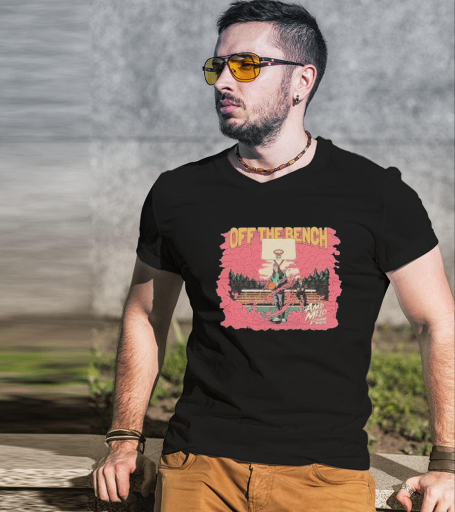Off The Bench AMD Melo Chubby & Wallets Album Basketball Court Scene T-Shirt
