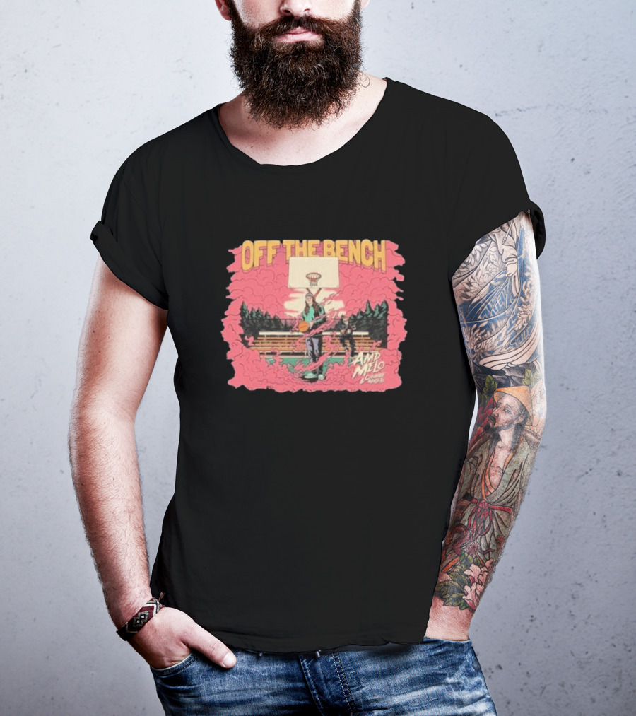 Off The Bench AMD Melo Chubby & Wallets Album Basketball Court Scene T-Shirt