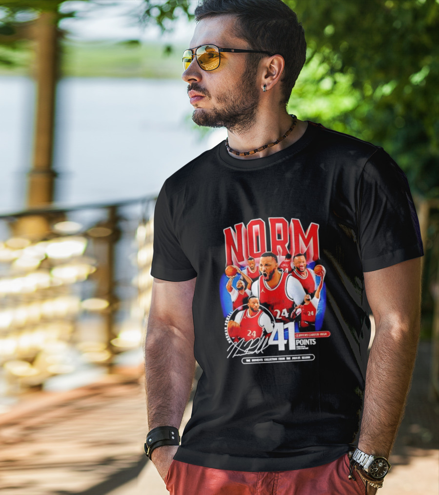 Clippers Norman Powell 24 Clippers Career High Signature 41 Points T-Shirt