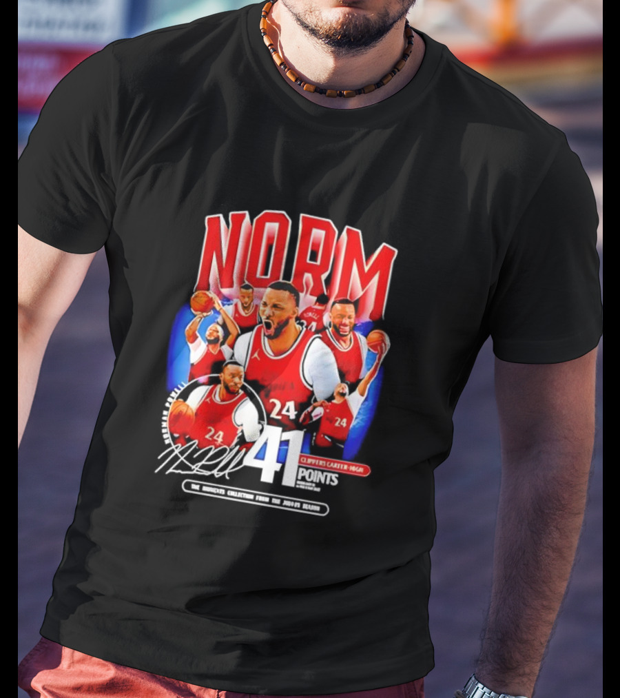Clippers Norman Powell 24 Clippers Career High Signature 41 Points T-Shirt