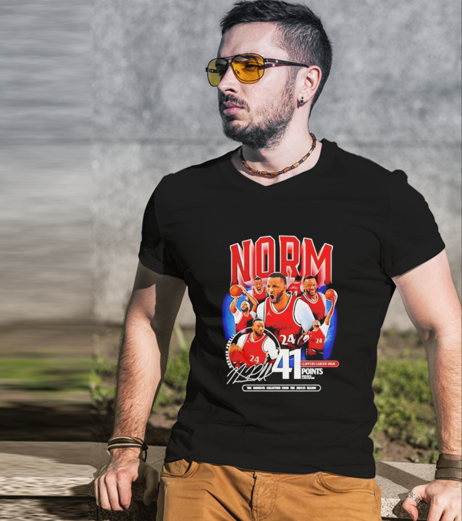 Clippers Norman Powell 24 Clippers Career High Signature 41 Points T-Shirt