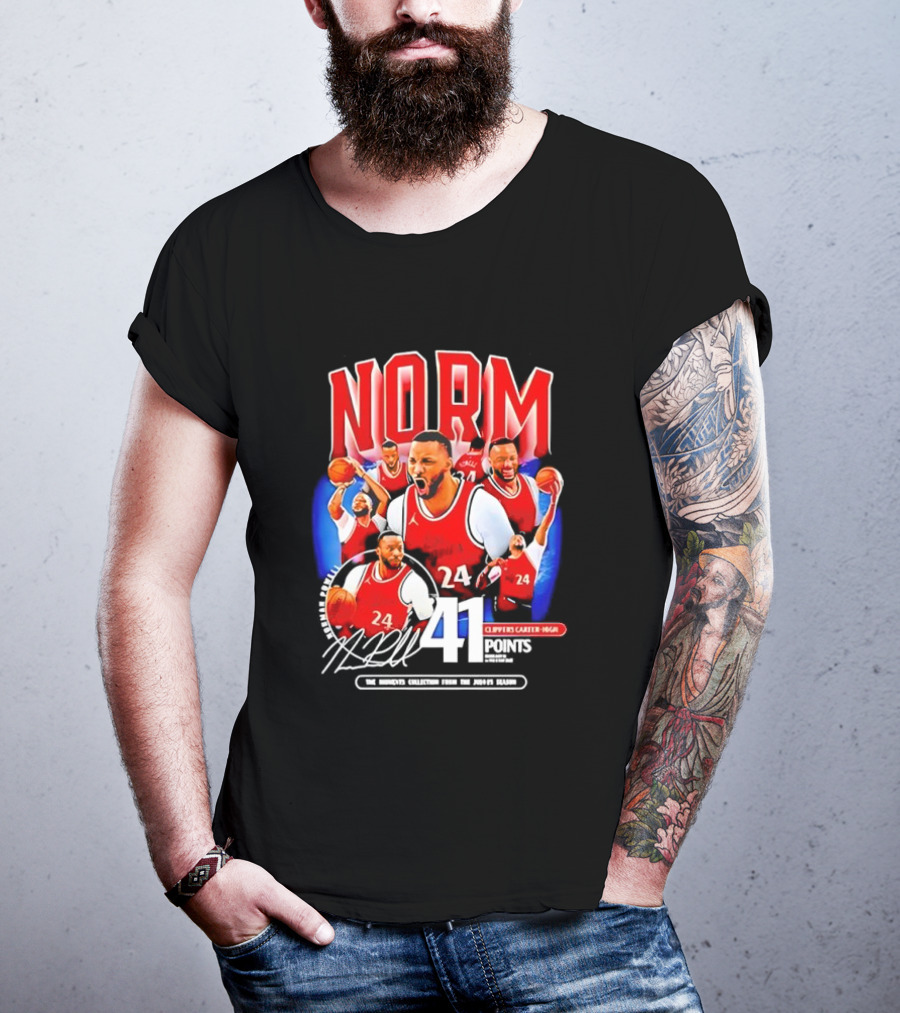 Clippers Norman Powell 24 Clippers Career High Signature 41 Points T-Shirt