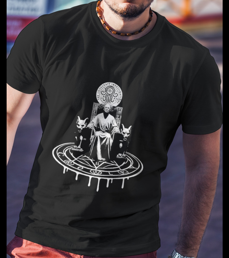 The Lovecraft Investigations Occult Symbolism Ancient Ritual Circle Specter Cats T-Shirt