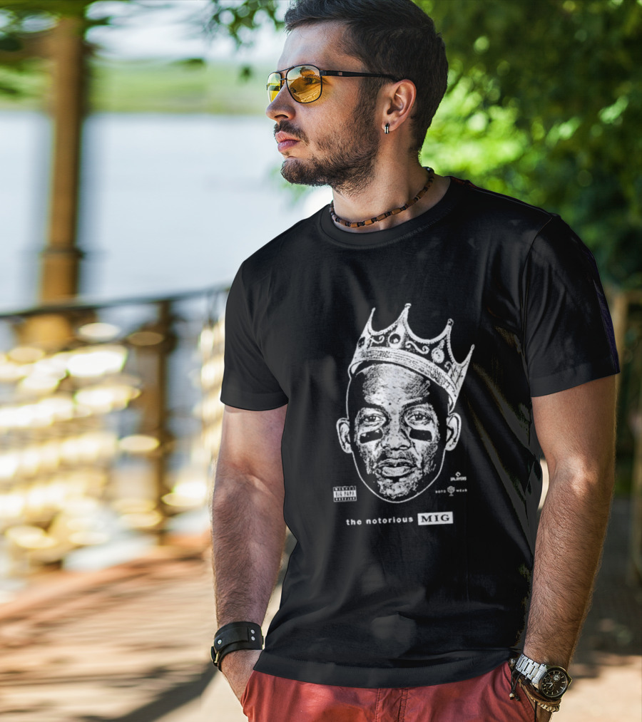 The Notorious Mig Crown Face With Parental Advisory And Labels T-Shirt