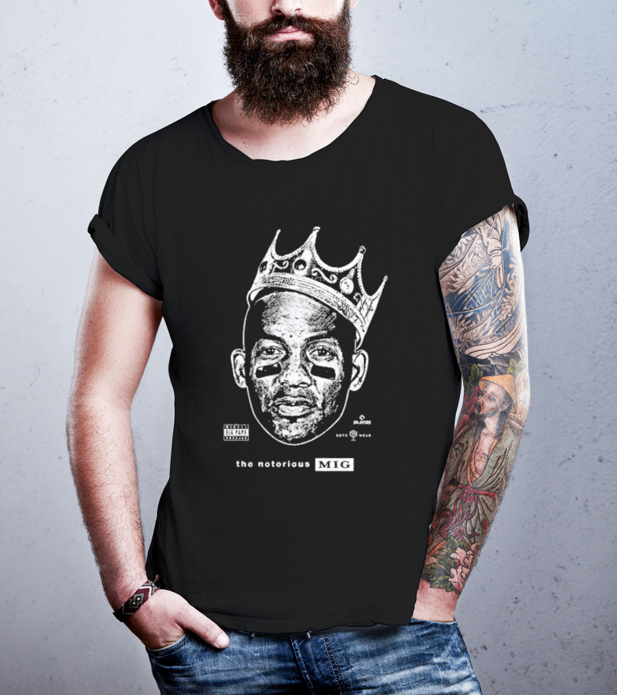 The Notorious Mig Crown Face With Parental Advisory And Labels T-Shirt